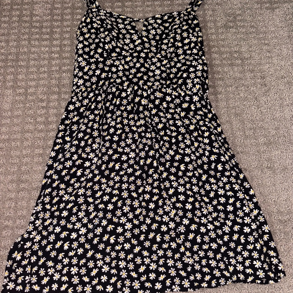 Floral Black and White Dress